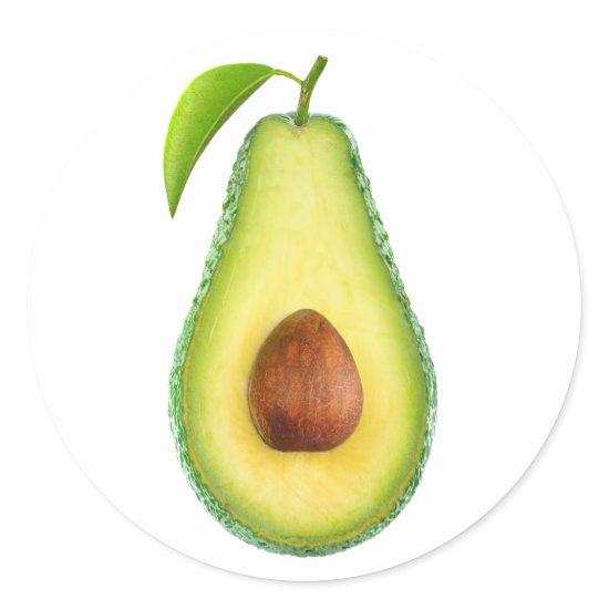 Avocado half classic round sticker