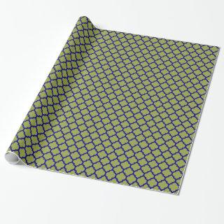 Avocado Navy Blue Moroccan Quatrefoil Pattern #5