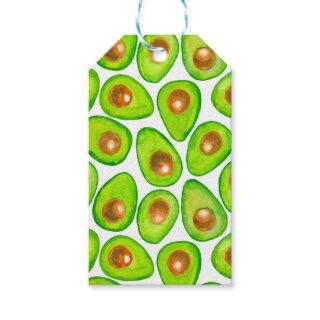 Avocado slices watercolor gift tags
