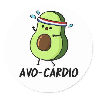 Avocardio Funny Excercise Avocado Pun  Classic Round Sticker