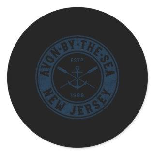 Avon-By-The-Sea New Jersey Nj Boat Anchor Oars Classic Round Sticker