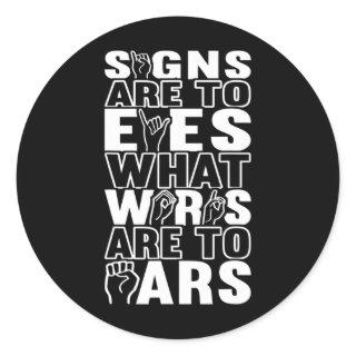 Awareness Asl Sign Language American Sign Language Classic Round Sticker