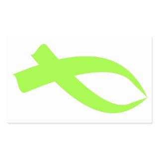 Awareness Ribbon (Lime Green) Rectangular Sticker