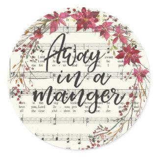 Away in a Manger Christmas Hymn Sticker