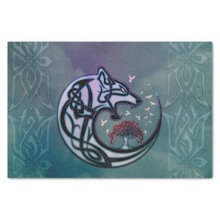 Awesome celtic wolf with tree tissue paper