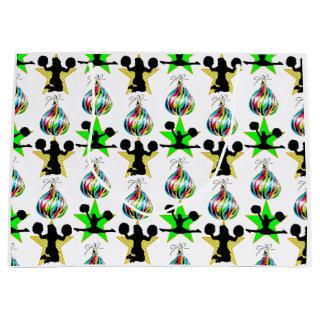AWESOME CHEERLEADING CHRISTMAS DESIGN LARGE GIFT BAG