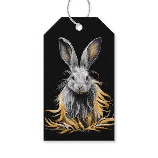 Awesome Gray Rabbit on Fire  Gift Tags