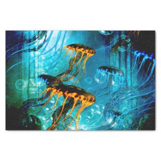 Awesome jellyfish,underwater world tissue paper