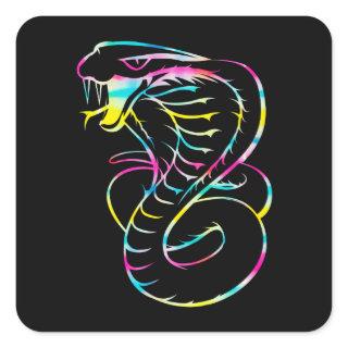 Awesome King Cobra Snake Square Sticker