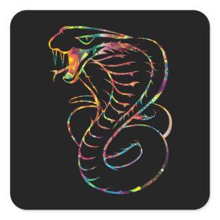 Awesome King Cobra Snake Square Sticker