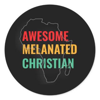 Awesome Melanated Christian Classic Round Sticker