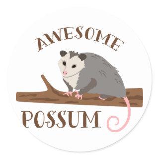 Awesome Possum Classic Round Sticker