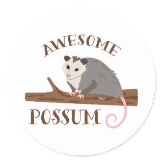 Awesome Possum Classic Round Sticker