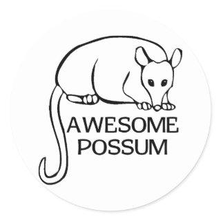 Awesome Possum Classic Round Sticker