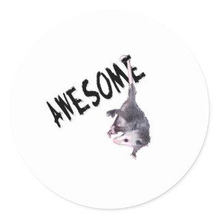 Awesome Possum Opossum Classic Round Sticker