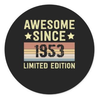 Awesome Since 1953 Retro 69 Years Old Birthday Classic Round Sticker