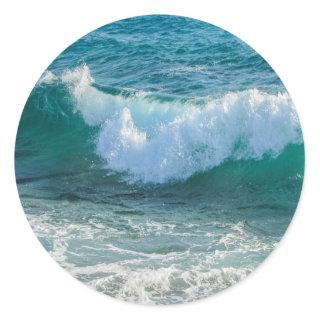 Awesome Wave sea shore nautical ocean nature Classic Round Sticker