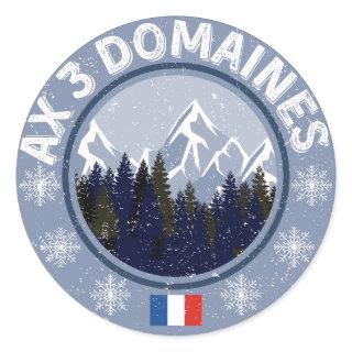 Ax 3 Areas Ski resort Classic Round Sticker