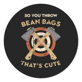 Ax Throwing Chet And Axe Lumberjack Hobby Classic Round Sticker