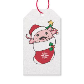 Axolotl Christmas Snow Winter Animals Axolotls Gift Tags