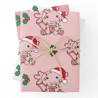 Axolotl Christmas Winter Animals Holiday Axolotls  Sheets
