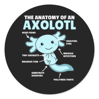 Axolotl Explanation Anatomy Of An Axolotl Classic Round Sticker