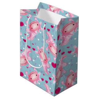 Axolotl Love pink   Medium Gift Bag