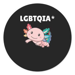 Axolotl - Rainbow Flag LGBT Pride Classic Round Sticker
