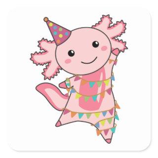 Axolotl Wishes Happy Birthday To You Axolotls Square Sticker