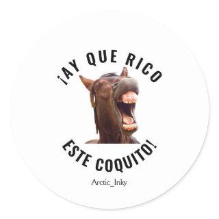 ¡Ay Que Rico Este Coquito!      Classic Round Sticker