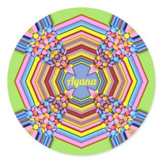 AYANA EASTER ~ WOW! Multicolored Candy for Easter~ Classic Round Sticker