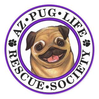 AZ Pug Life round sticker