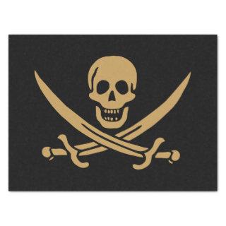 Aztec Gold Skull & Cutlass Pirate Calico Jack Tissue Paper
