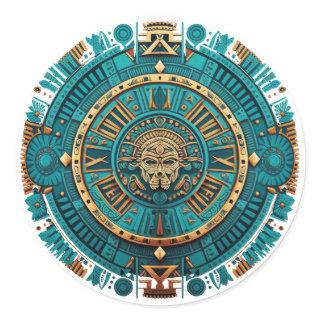Aztec, Inca and Maya Ancient Symbol Classic Round Sticker