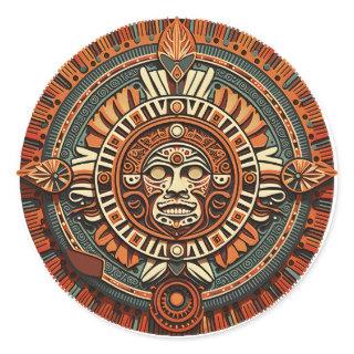 Aztec, Inca and Maya Ancient Symbol Classic Round Sticker