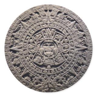 Aztec MAYAN CALENDAR Stone - December 21, 2012 Classic Round Sticker