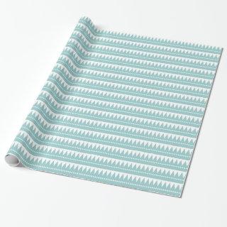 Aztec Mountains - Light Blue Green on White