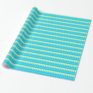 Aztec Mountains - Sky Blue on Chalk Yellow