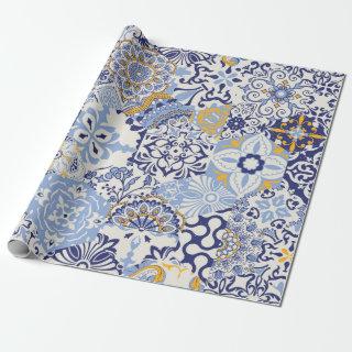Azulejos tiles patchwork. Seamless colorful patchw