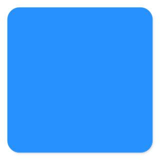 Azure Blue 0080FF Color, With Option to Add Image Square Sticker
