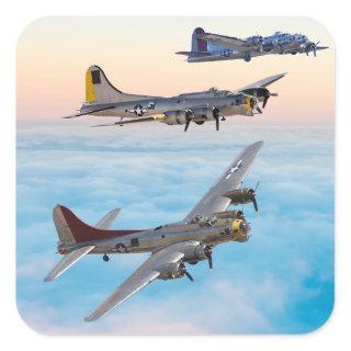 B-17 Flying FORTRESS BOMBER SQUADRON Square Sticker