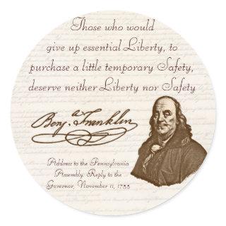 B. Franklin: Liberty & Safety - Sticker