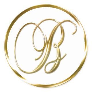 B Monogram Faux Gold Envelope Or Favor Seal