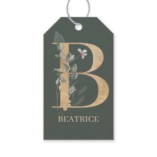 B Monogram Floral Personalized Gift Tags