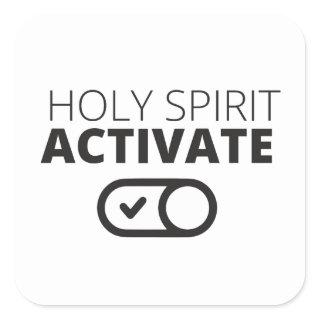 B/W Holy Spirit Activate Icon Gospel Graphics Gosp Square Sticker