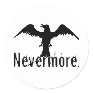 B&W Tribal Raven Nevermore Classic Round Sticker