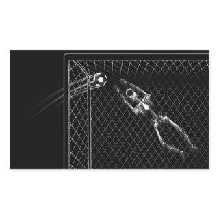 B&W X-Ray Skeleton Soccer Goalie Rectangular Sticker