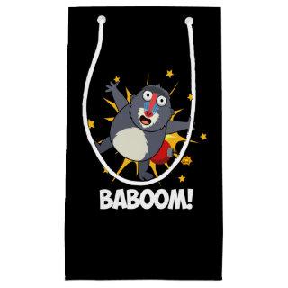 Baboom Funny Exploding Baboon Pun Dark BG Small Gift Bag