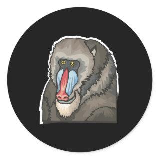 baboon classic round sticker