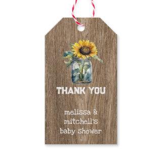Baby BBQ baby shower red plaid gingham thank you Gift Tags